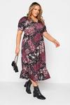 Yours Scarf Print Tiered Midi Dress thumbnail 5