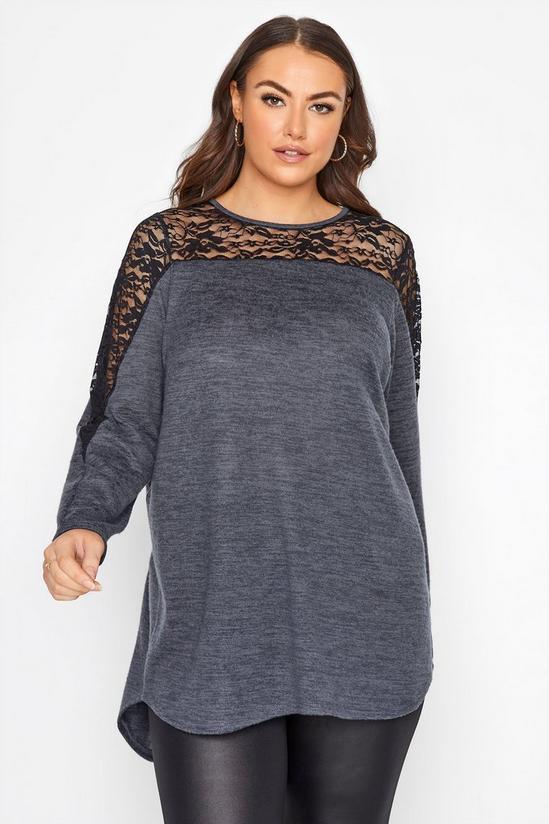 Yours Long Sleeve Lace Top 1