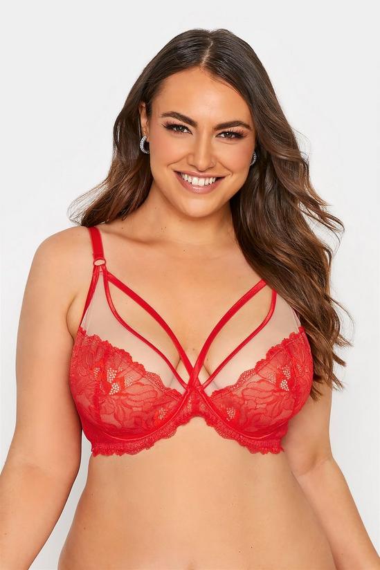 Yours Lace Strap Detail Plunge Bra 1