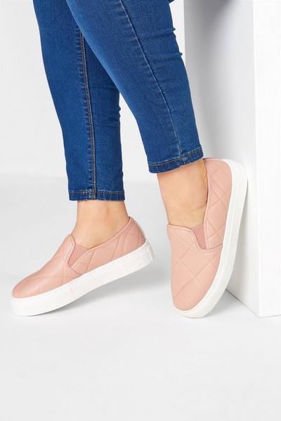 Extra Wide Fit Quilted Slip-On Trainers