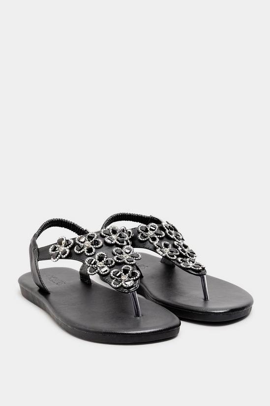 Yours Extra Wide Fit Diamante Studded Sandals 2