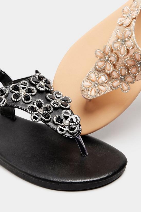 Yours Extra Wide Fit Diamante Studded Sandals 3