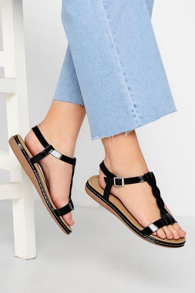 Extra Wide Fit Plaited Strap Sandals