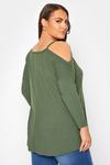 Yours Cold Shoulder Ribbed Top thumbnail 3