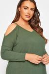 Yours Cold Shoulder Ribbed Top thumbnail 4