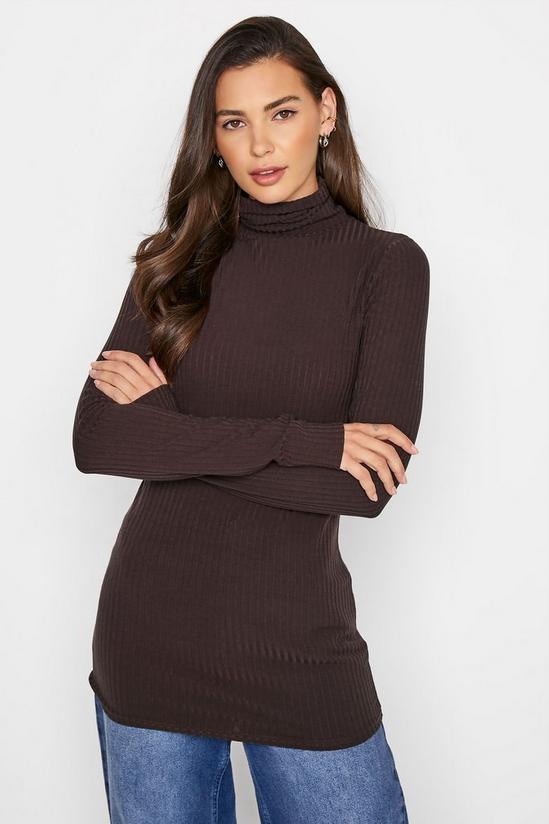 Long Tall Sally Tall Roll Neck Ribbed Top 1