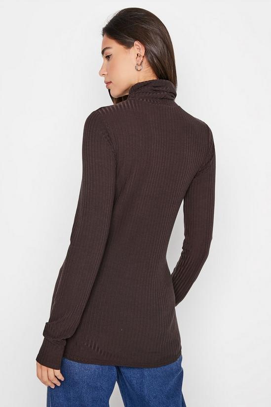 Long Tall Sally Tall Roll Neck Ribbed Top 3