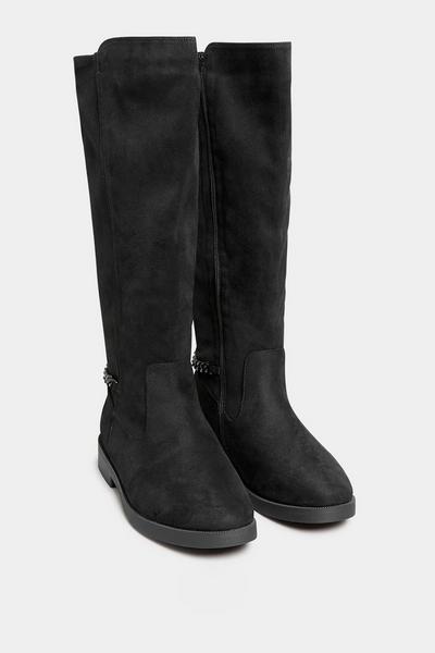 Wide & Extra Wide Black Knee High Boots