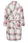 Yours White & Pink Check Dressing Gown thumbnail 2
