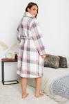 Yours White & Pink Check Dressing Gown thumbnail 5