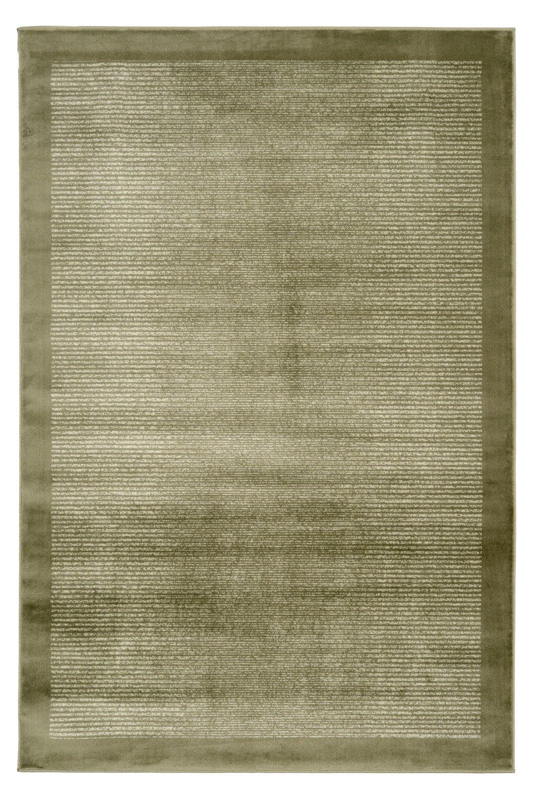 Green Distressed Bordered Soft Pile Living Room Rug