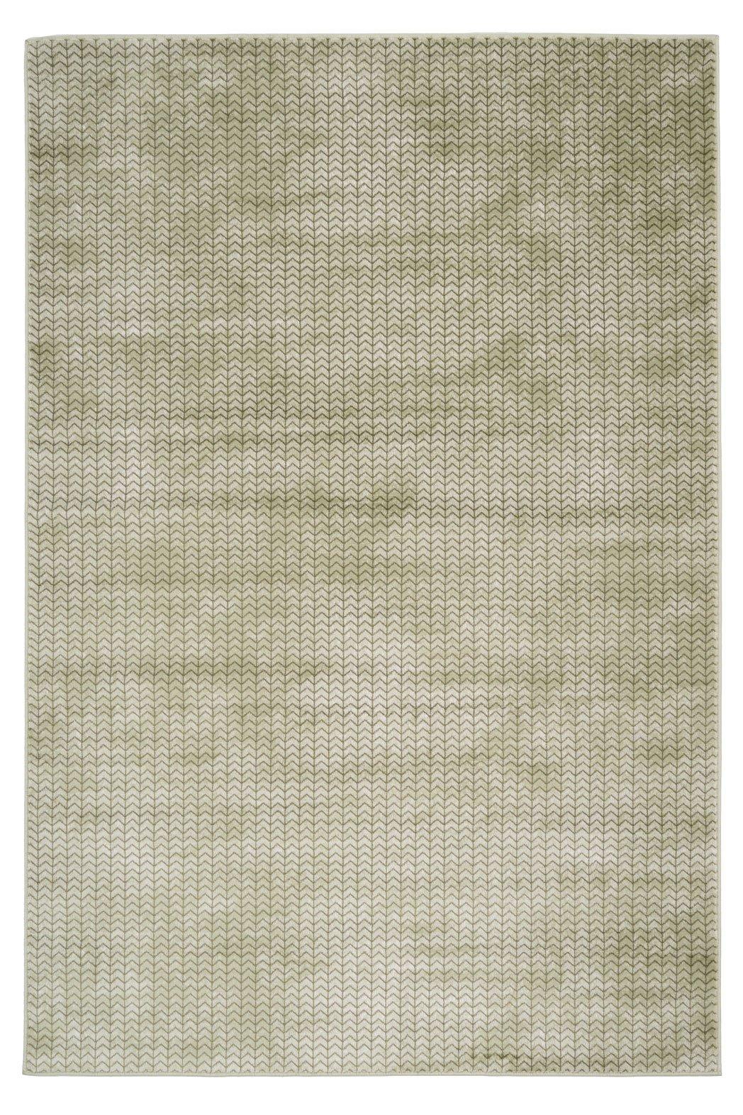 Green Braided Textured Pile Area Rug