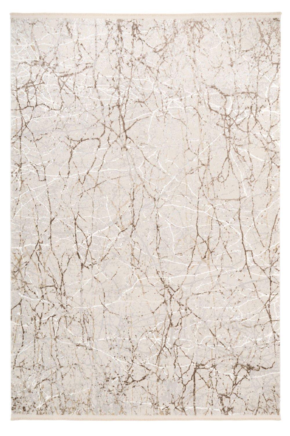 Cream Beige Neutral Textured Abstract Living Area Rug