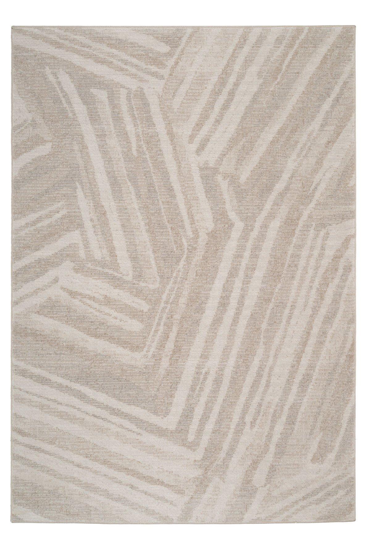 Taupe Beige Abstract Scattered Lined Living Area Rug