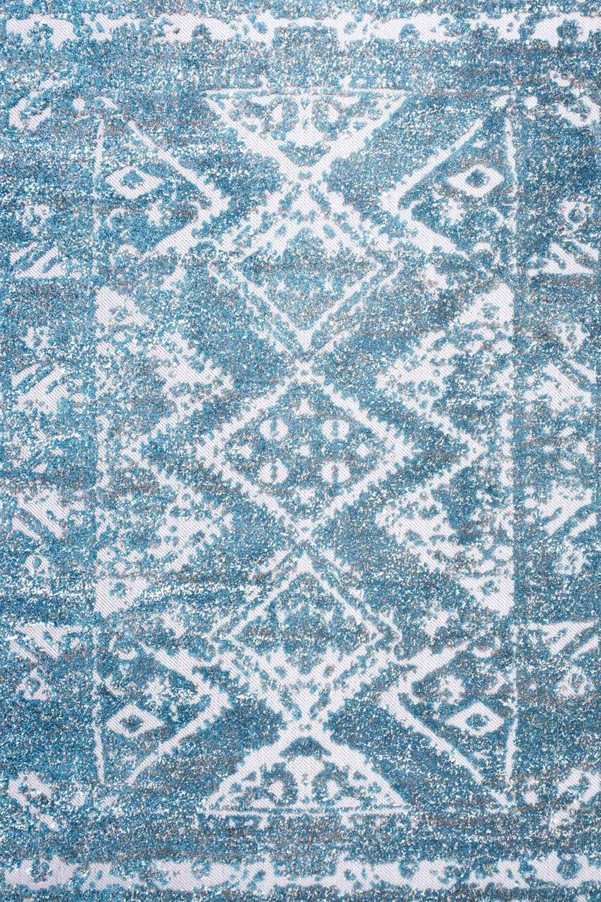 Distressed Blue Outdoor, Garden and Patio Area Rug