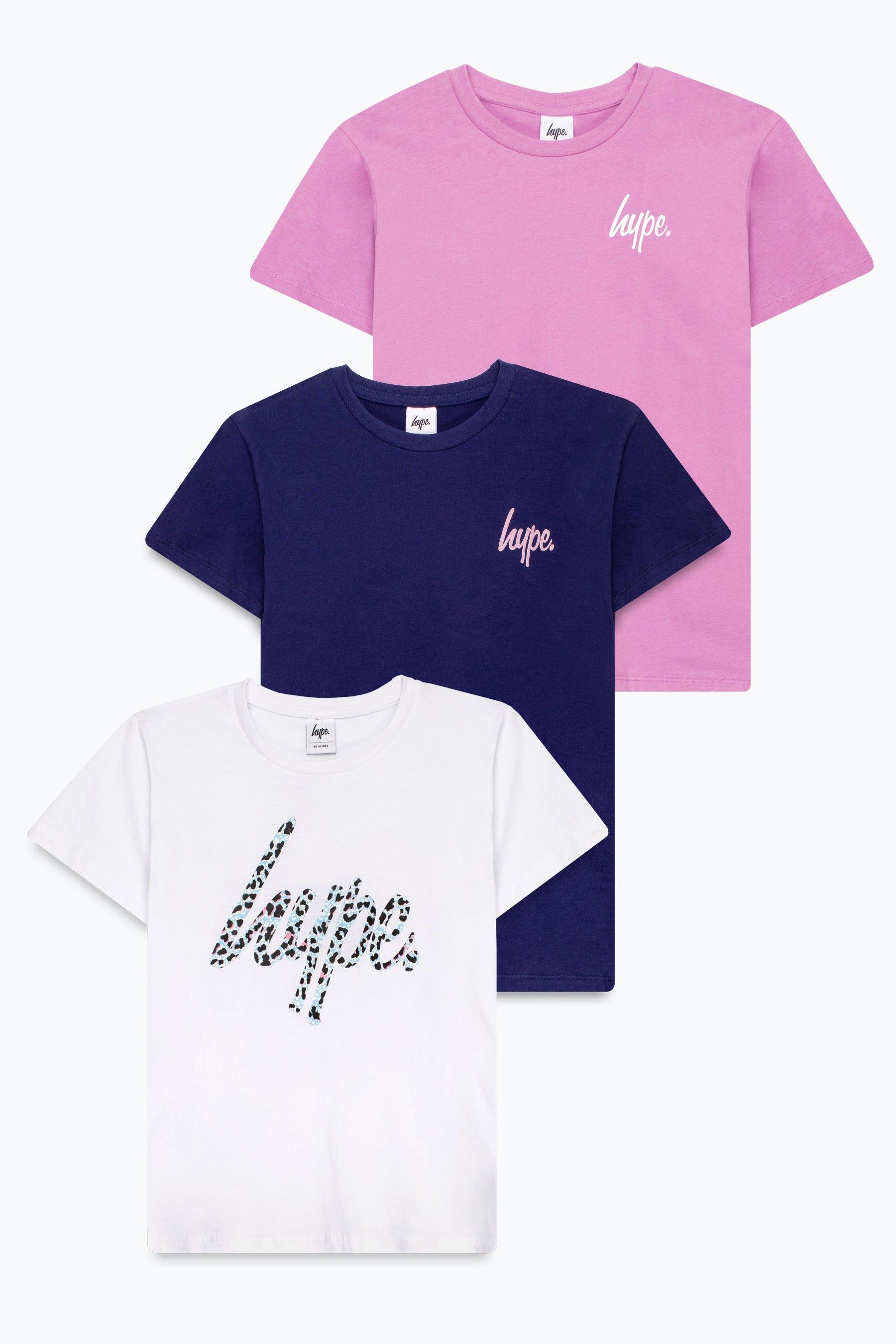 Ice Leopard Script T-Shirt 3 Pack