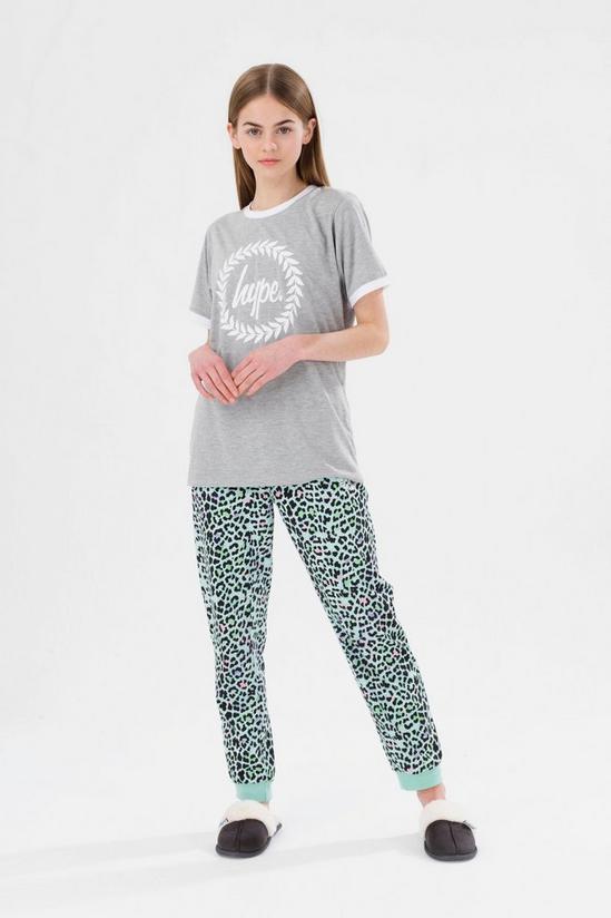 Hype Ice Leopard Crest Long Pyjamas 3