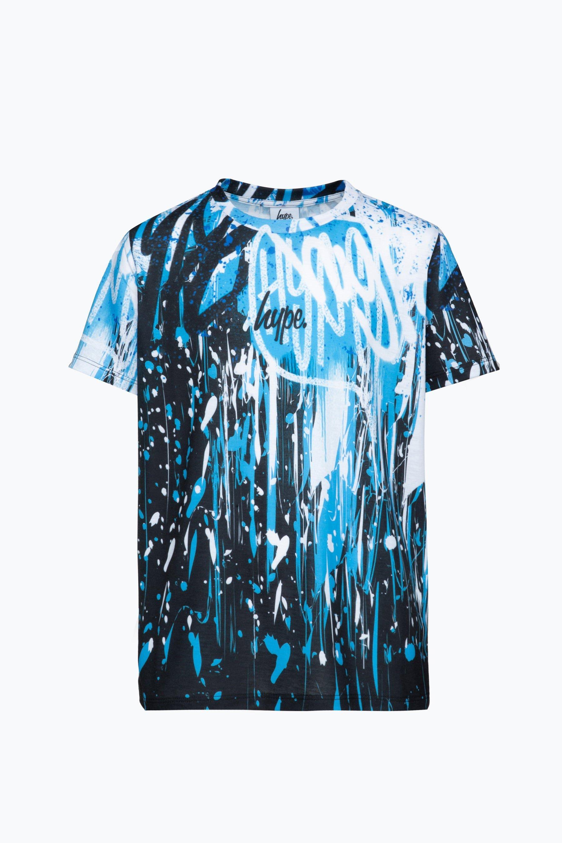 Blue Graffiti Drip  T-Shirt