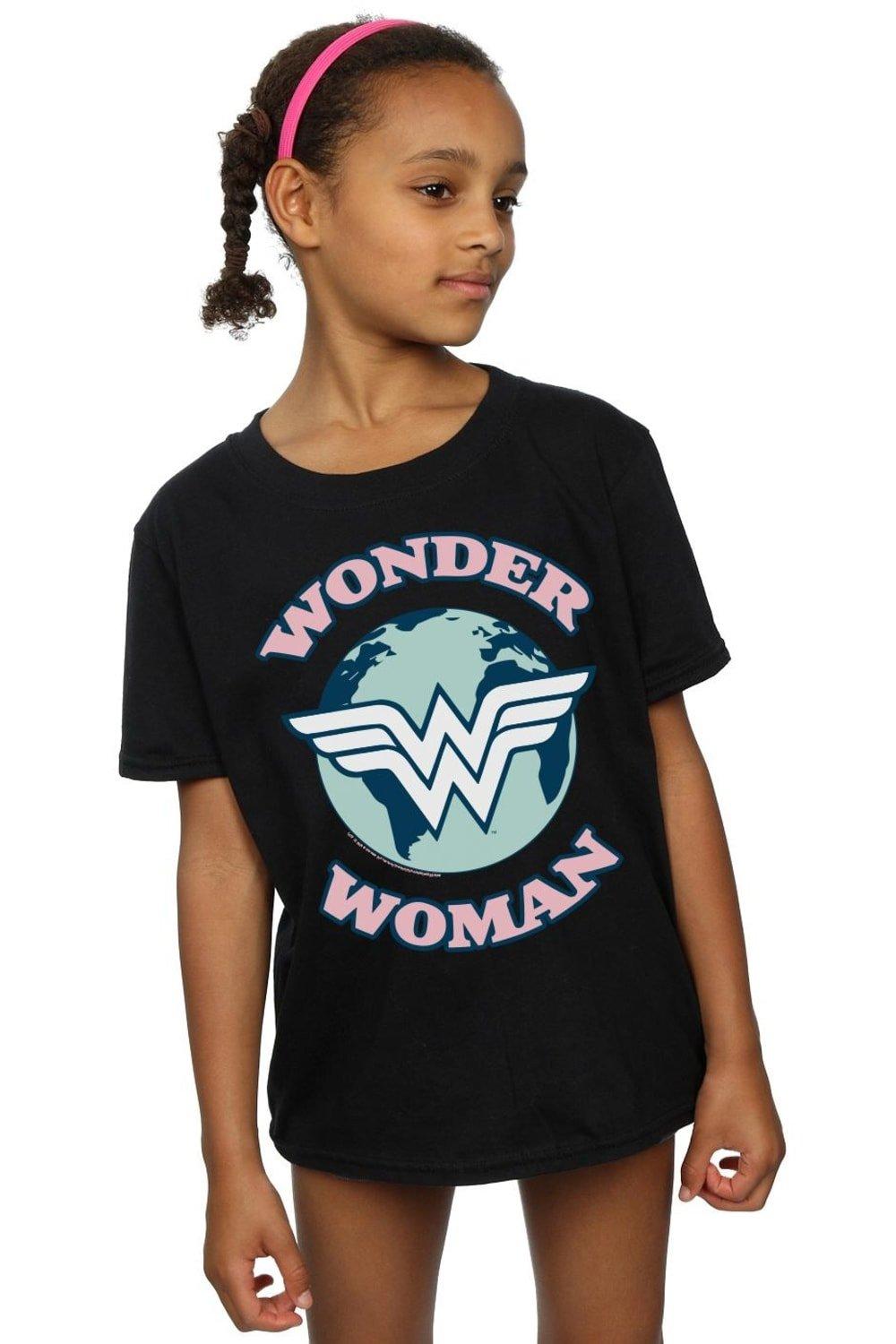 Wonder Woman Planet Symbol Cotton T-Shirt