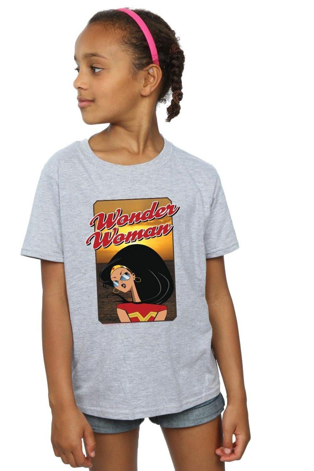 Wonder Woman Sunset Cotton T-Shirt