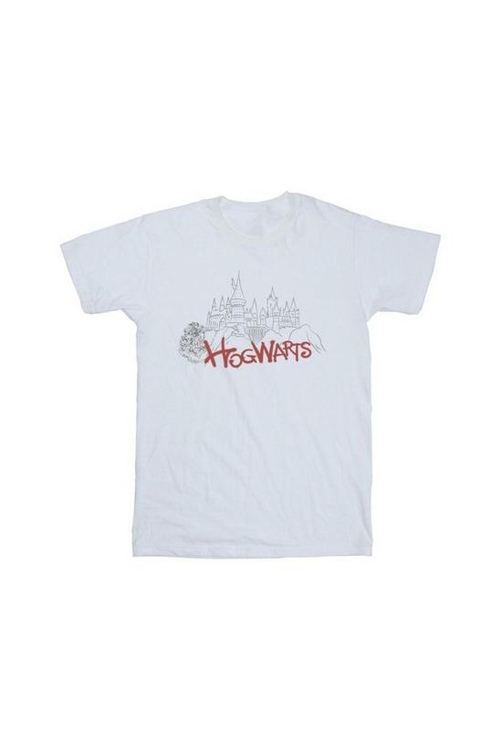 Harry Potter Hogwarts Castle Spray Cotton T-Shirt 2