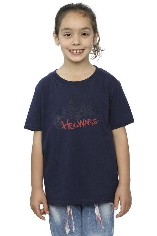 Harry Potter Hogwarts Castle Spray Cotton T-Shirt 1