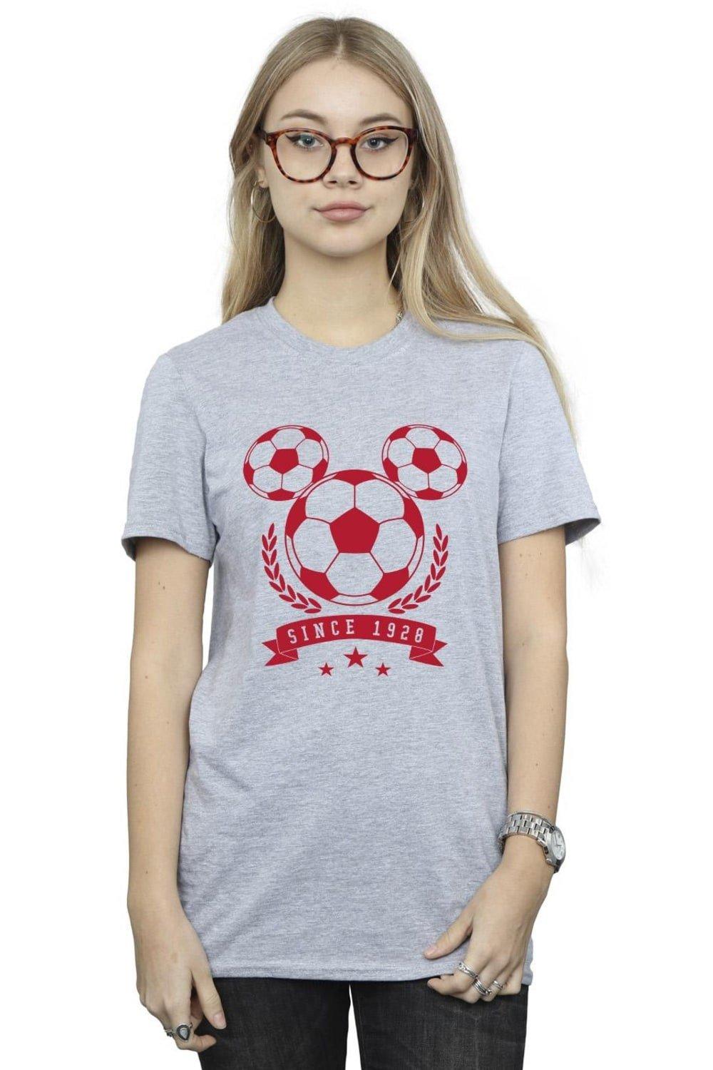 mickey football head cotton boyfriend t-shirt