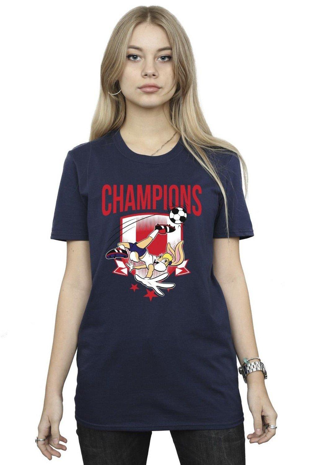 lola football champions cotton boyfriend t-shirt