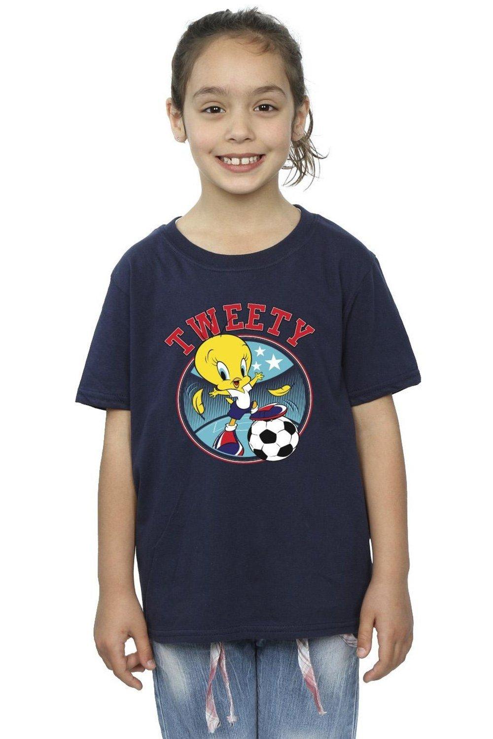 tweety football circle cotton t-shirt