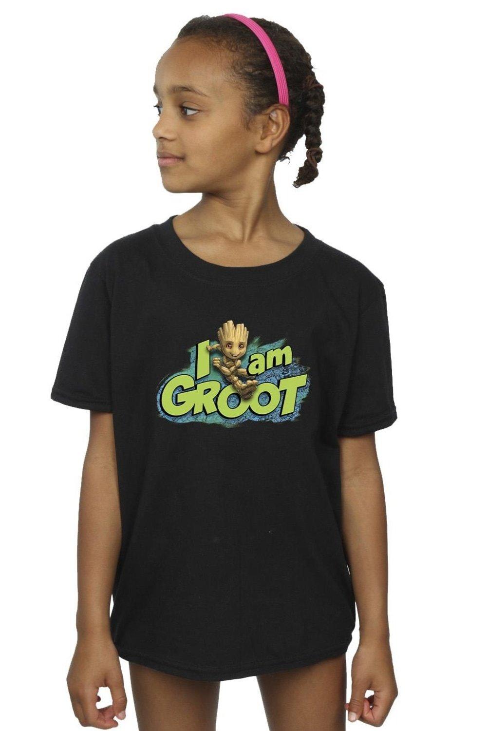 Guardians Of The Galaxy I Am Groot Jumping Cotton T-Shirt