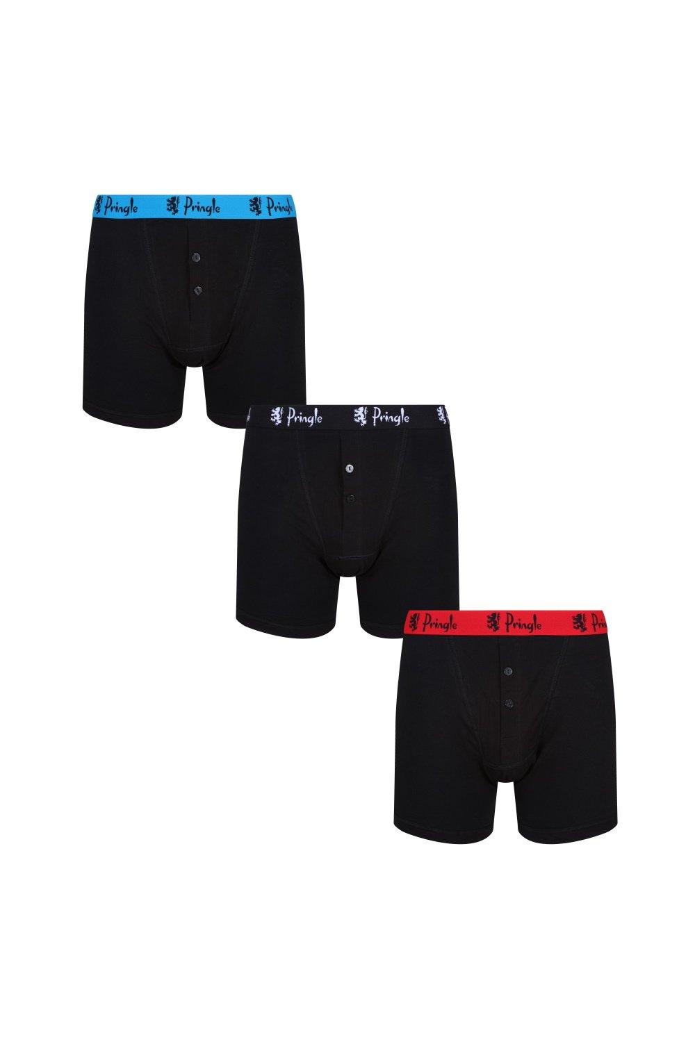 3 Pair Pack Classic Button Fly Knitted Boxer