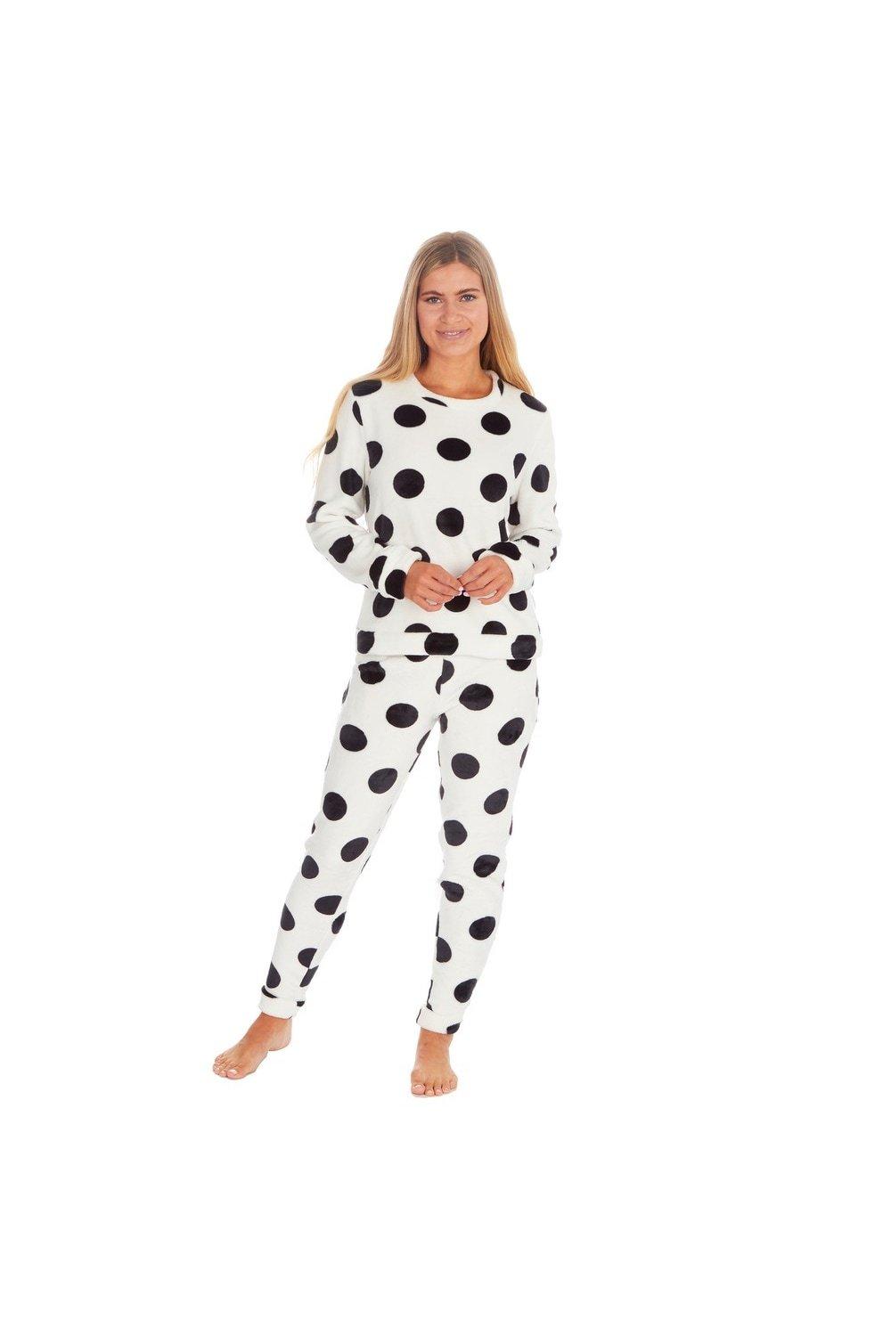 Spot Print Flannel Fleece Pyjamas