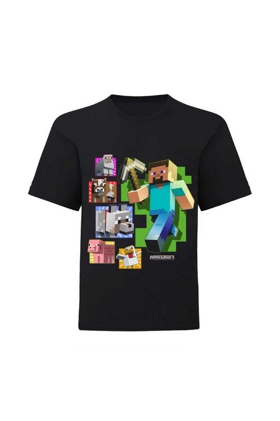 Minecraft Steve And Animals T-Shirt 1