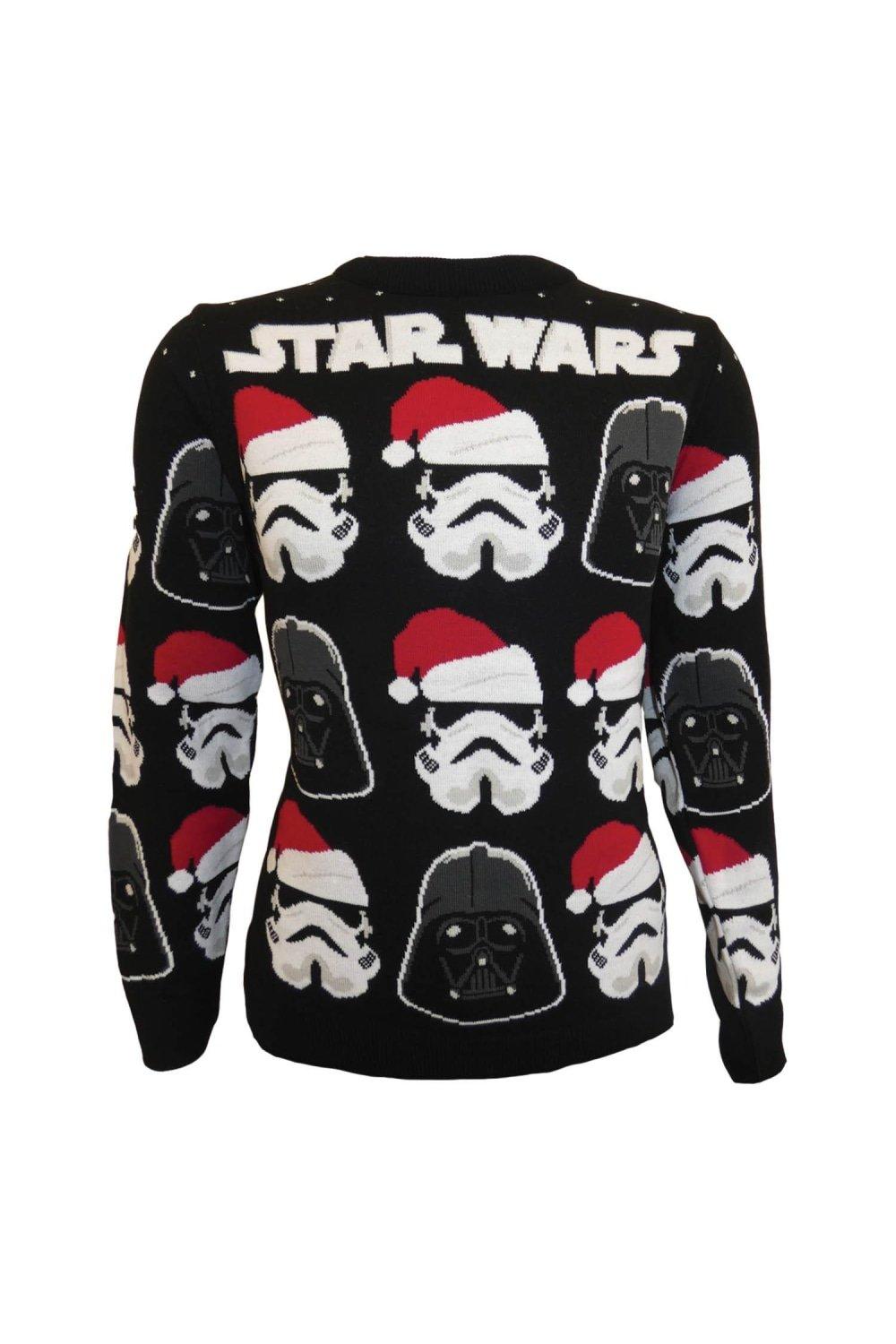 Vader And Trooper Face Knitted Christmas Sweatshirt