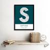 Wee Blue Coo Santiago Dominican Republic City Map Modern Typography Stylish Letter Framed Word Wall Art Print Poster for Home Décor thumbnail 2