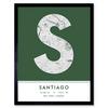 Wee Blue Coo Santiago Dominican Republic City Map Modern Typography Stylish Letter Framed Word Wall Art Print Poster for Home Décor thumbnail 1