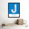 Wee Blue Coo Jerusalem Israel City Map Modern Typography Stylish Letter Framed Word Wall Art Print Poster for Home Décor thumbnail 2