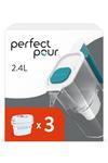 Aqua Optima Perfect Pour 2.4L Water Filter Jug & 3 Evolve+ Filters (3 Month Pack) thumbnail 1