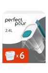 Aqua Optima Perfect Pour 2.4L Water Filter Jug & 6  Evolve+ Filters (6 Month Pack) thumbnail 1