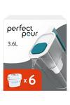 Aqua Optima Perfect Pour 3.6L Water Filter Jug & 6 Evolve+ Filters (6 Month Pack) thumbnail 1