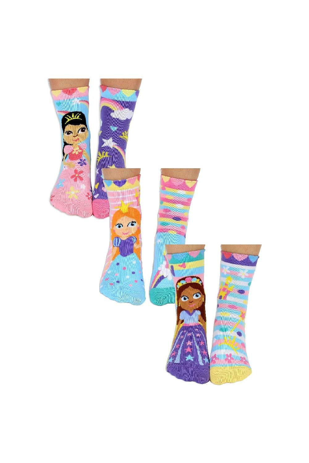 6 Pack Cute Novelty Princess Odd Socks in a Gift Box