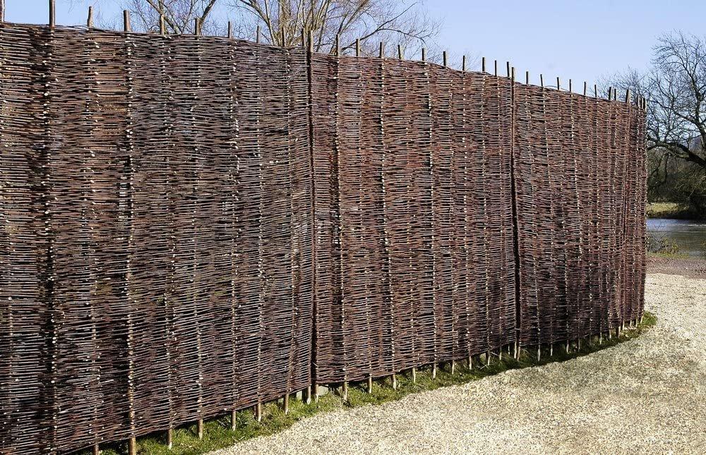 Premium Woven Willow Hurdle Fence Panel Screening 1.82cm x 1.5m