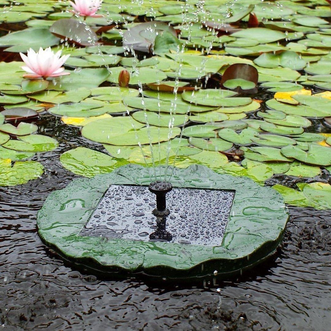 Floating Lily Pad Floating Solar Powered Water Fountain Feature 36cm