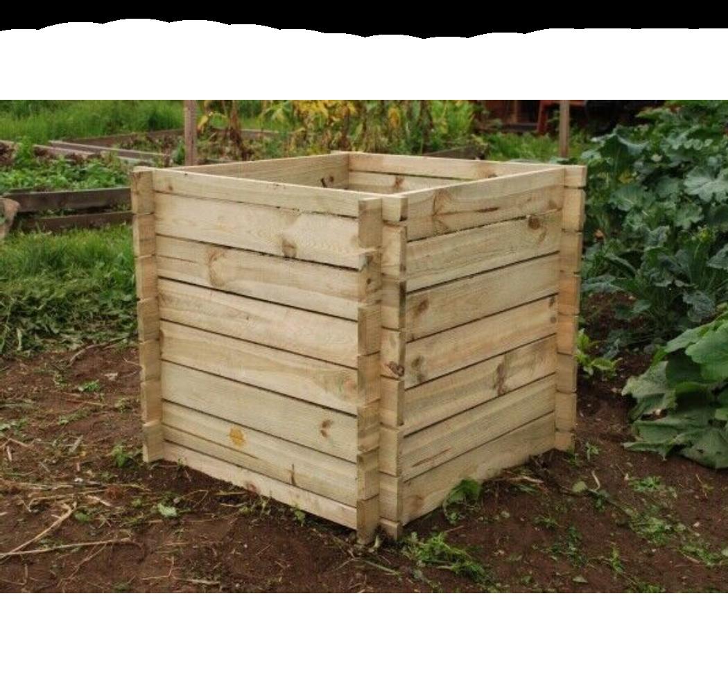 Outdoor Wooden Compost Bin 373 Litre Composter with Slatted Design 73cm