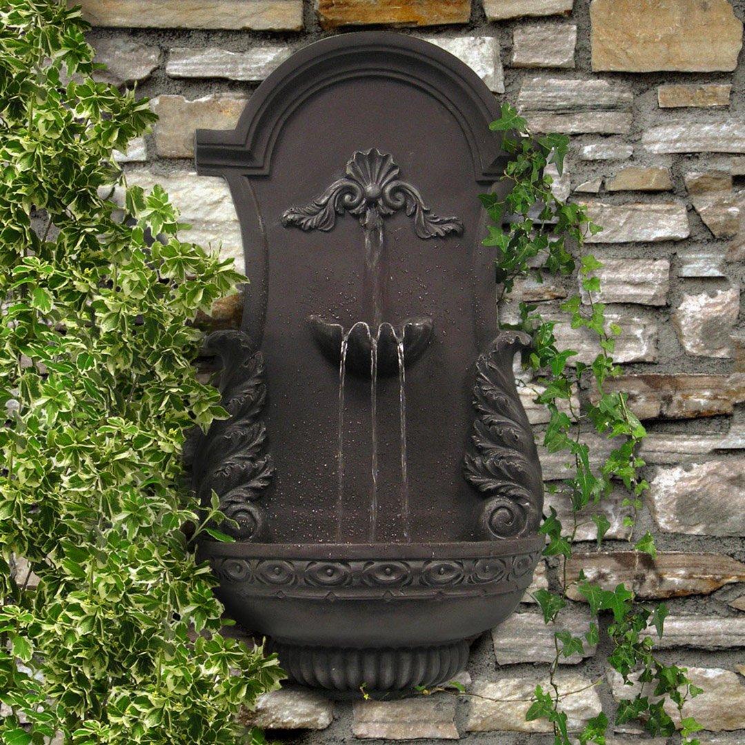 Outdoor Wall Mounted 'Angel Wings' Fountain Antique Effect 83cm