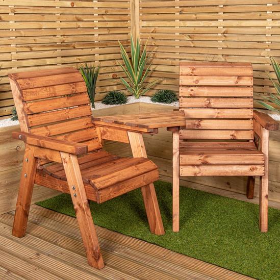 Samuel Alexander Charles Taylor Hand Made 2 Seater Chunky Rustic Wooden Garden Furniture Love Seat with Tray Flatpacked 1