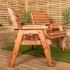 Samuel Alexander Charles Taylor Hand Made 2 Seater Chunky Rustic Wooden Garden Furniture Love Seat with Tray Flatpacked thumbnail 3