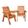 Samuel Alexander Charles Taylor Hand Made 2 Seater Chunky Rustic Wooden Garden Furniture Love Seat with Tray Flatpacked thumbnail 6