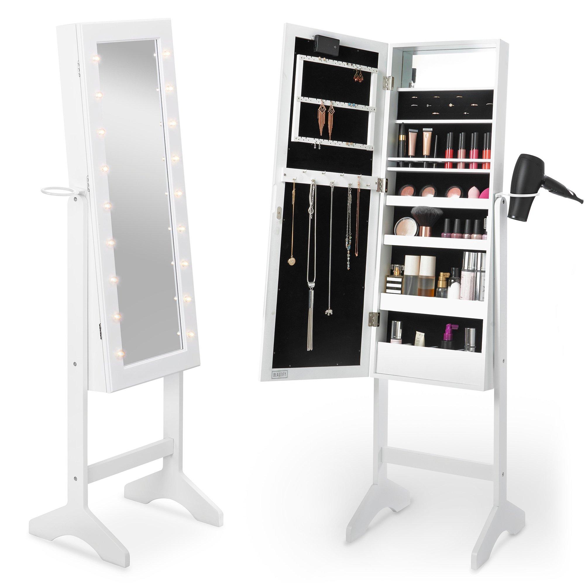 Full Length Free Standing LED Storage Mirror