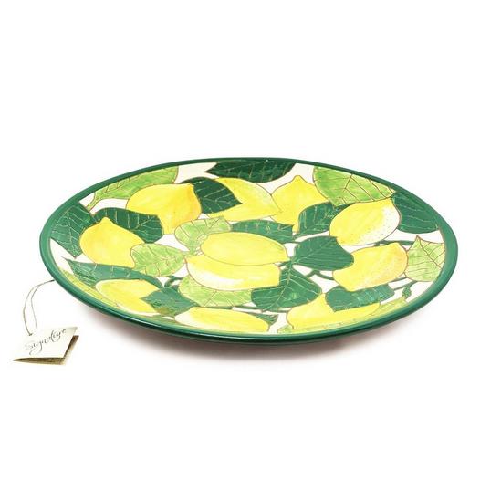 Verano Spanish Ceramics Signature Lemons Hand Painted Ceramic Kitchen Dining Large Platter (Diam) 42cm 4